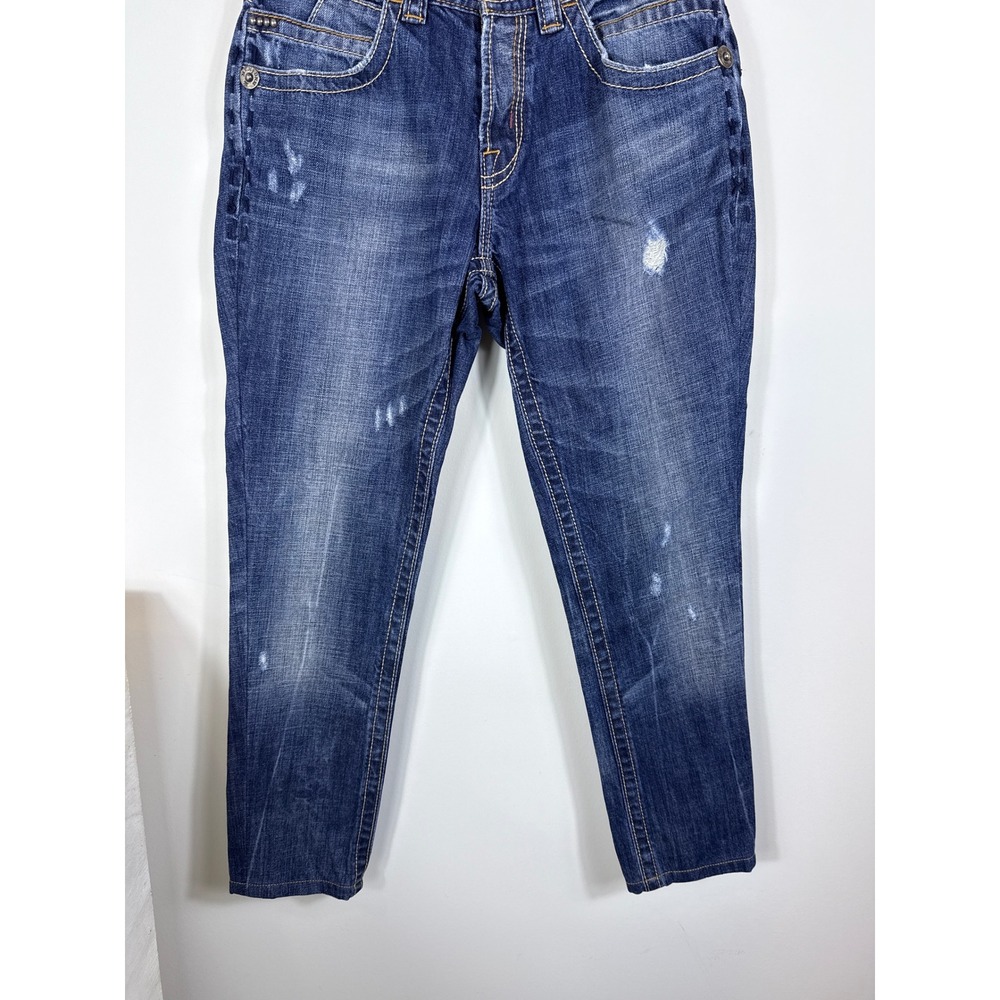 Mek DNM Ulan-Bator Straight‎ Leg Jeans Distressed Blue Denim Women Size 30x26 - Picture 4 of 9